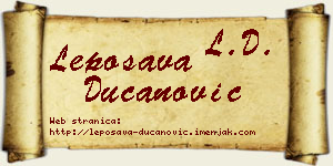 Leposava Ducanović vizit kartica